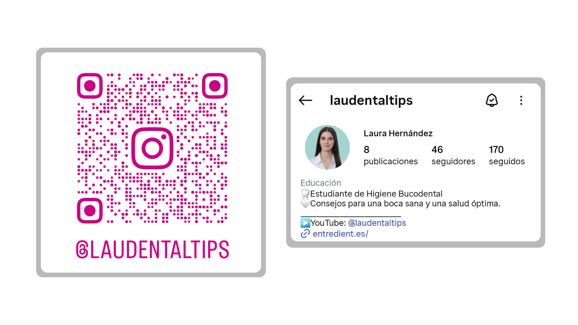 Código QR de mi perfil de Instagram: @laudentaltips